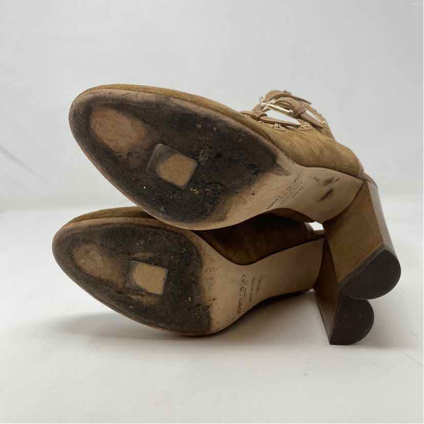 Pre-Owned Jimmy Choo Cognac Suede Shoe Size 8 Designer Shoes