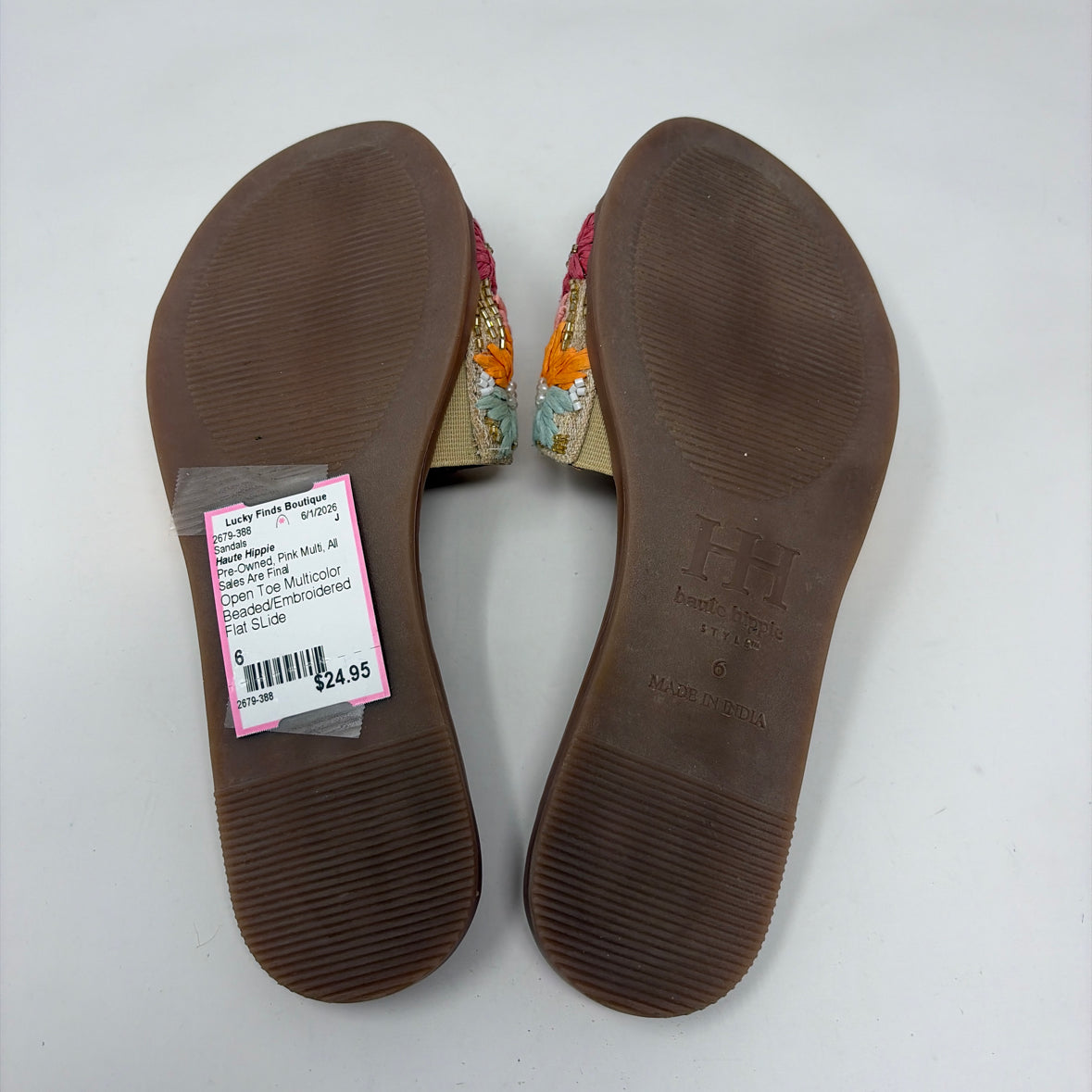 Pre-Owned Shoe Size 6 Haute Hippie Pink Multi Sandals