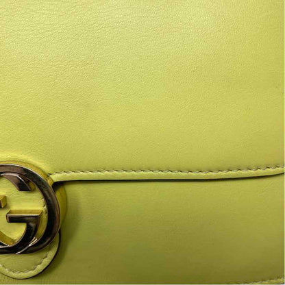 Pre-Owned Gucci Chartreuse Leather Designer Handbag