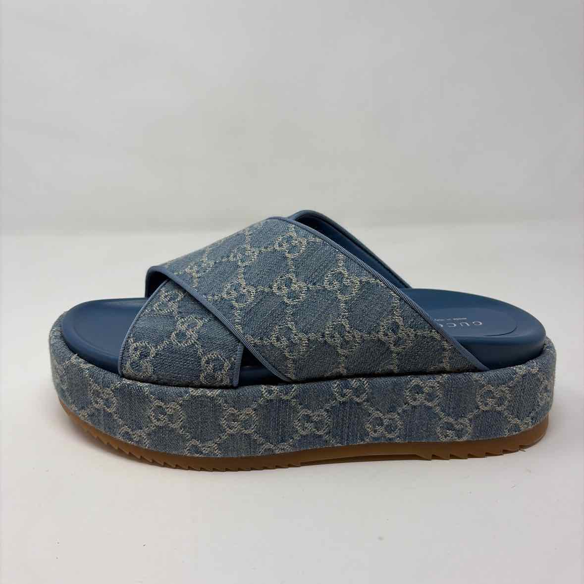 Pre-Owned Gucci Denim Canvas Shoe Size 10 Designer Shoes