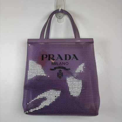 Pre-Owned Prada Purple Sequined Designer Handbag