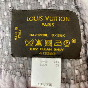 Pre-Owned Louis Vuitton Grey Knit Designer Scarf