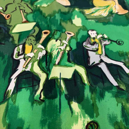 Pre-Owned Hermes Green Silk Designer Scarf