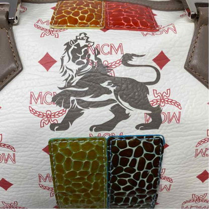 Pre-Owned MCM White Multi Leather Designer Handbag