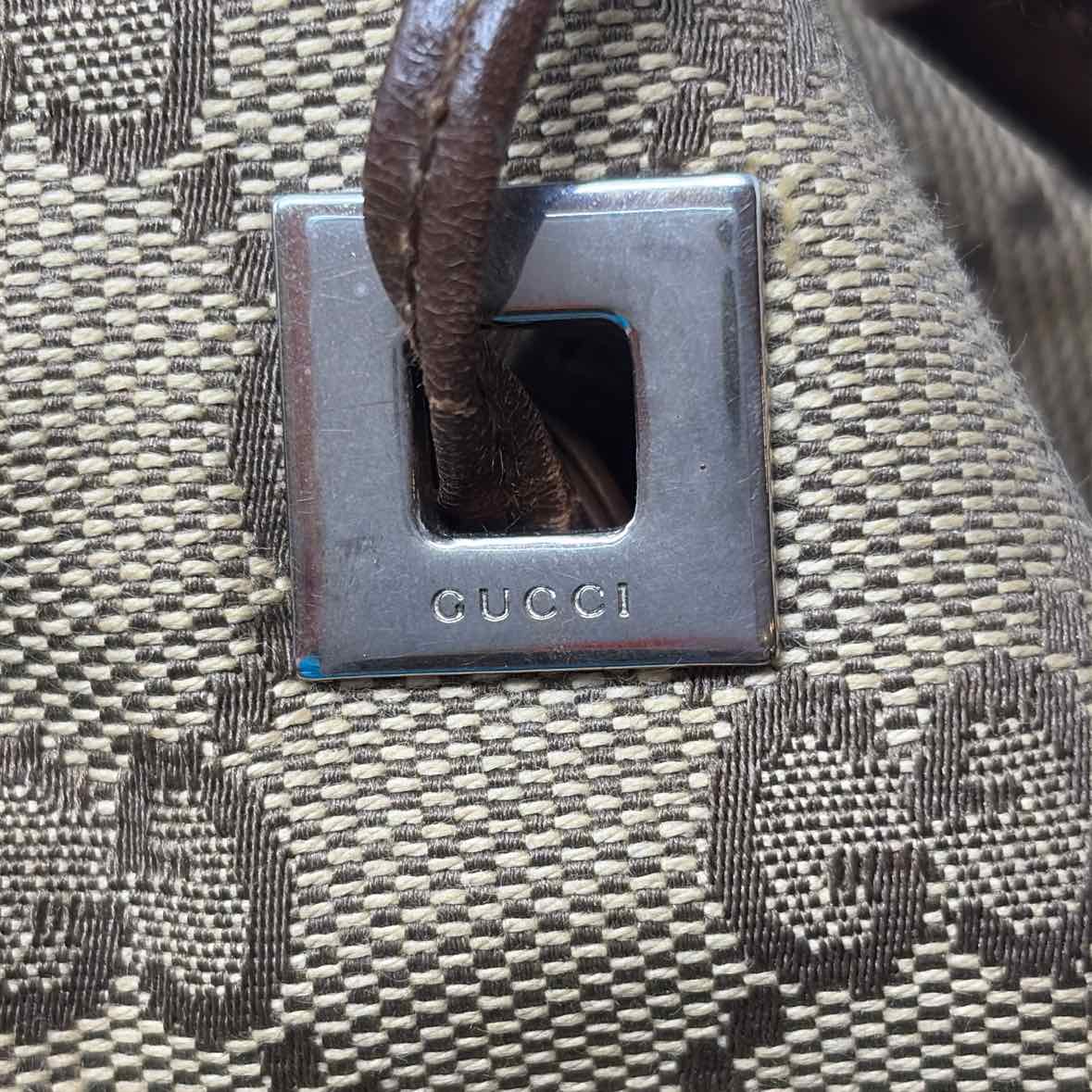 Pre-Owned Gucci Brown Fabric Designer Handbag