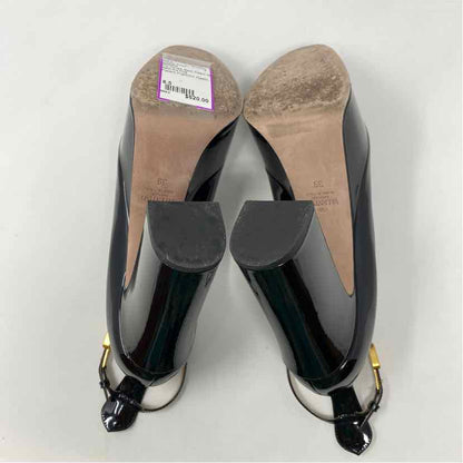 Pre-Owned Valentino Black Patent Shoe Size 8.5 Designer Shoes