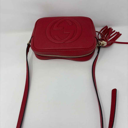 Pre-Owned Gucci Red Leather Designer Handbag