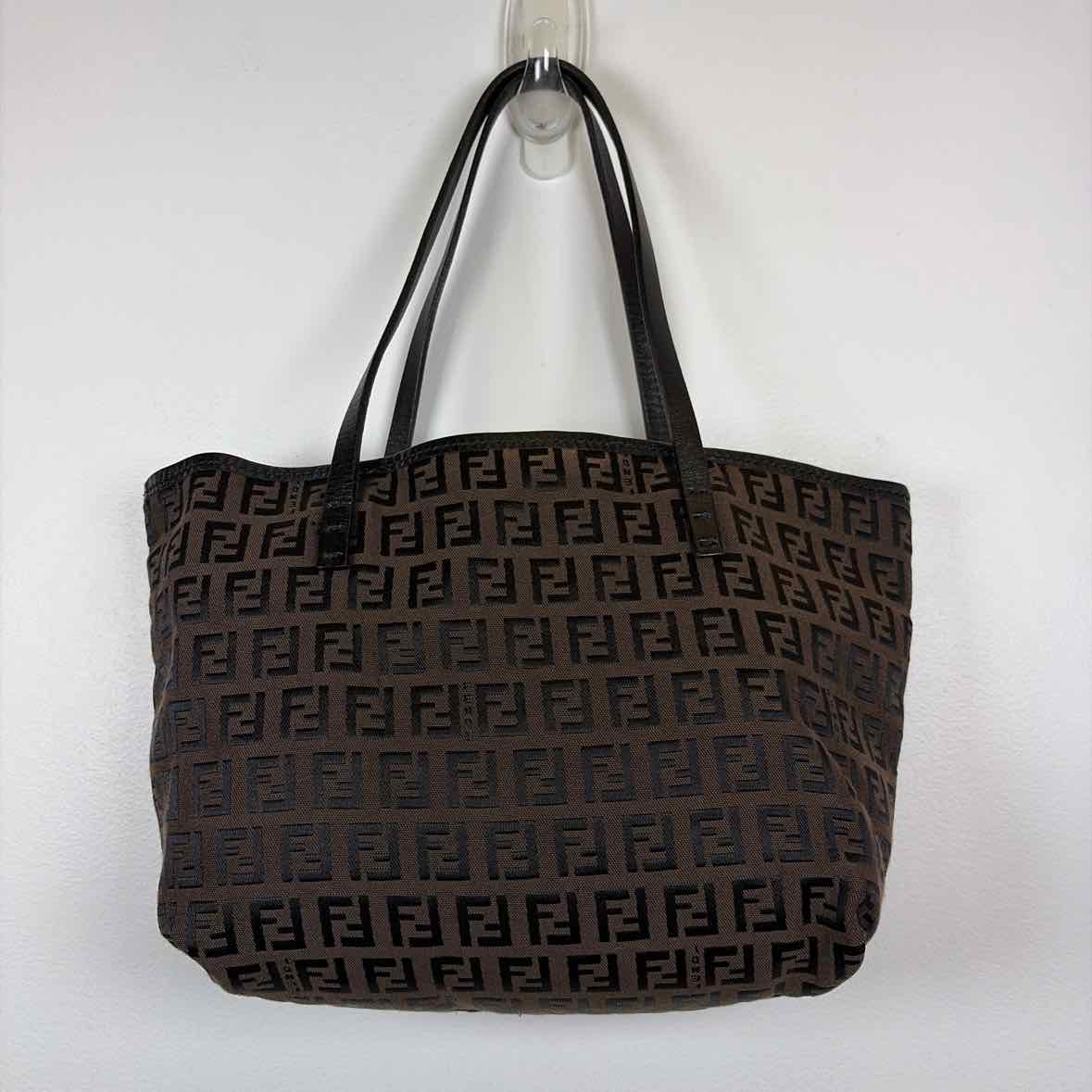 Pre-Owned Fendi Brown Fabric Designer Handbag