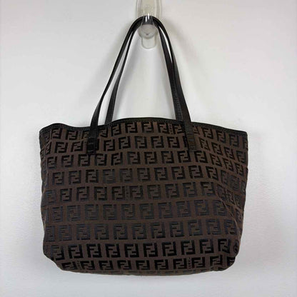 Pre-Owned Fendi Brown Fabric Designer Handbag