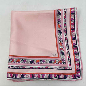 Pre-Owned Emilio Pucci Pink Multi Silk Designer Scarf