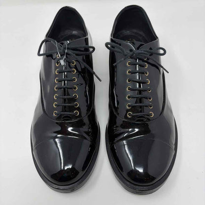 Pre-Owned Chanel Black Patent Shoe Size 7.5 Designer Shoes