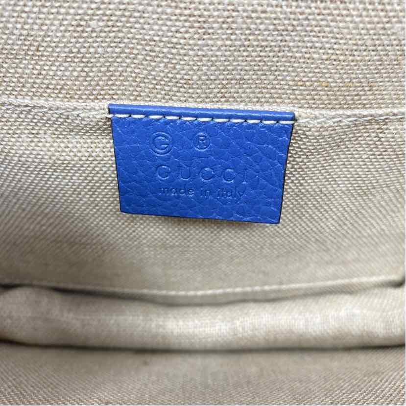 Pre-Owned Gucci Blue Leather Designer Handbag