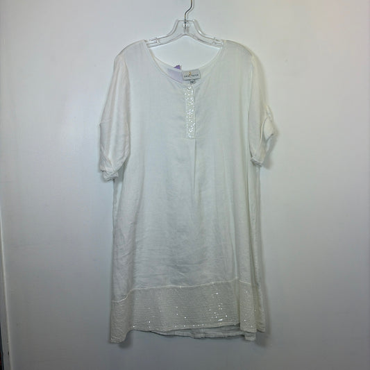 Pre-Owned Size L Belle France White Casual Dress