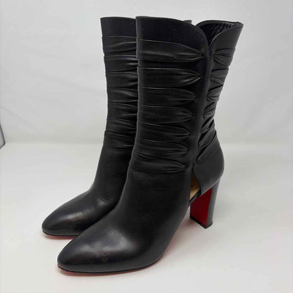 Pre-Owned Christian Louboutin Black Leather Shoe Size 10.5 Designer Shoes