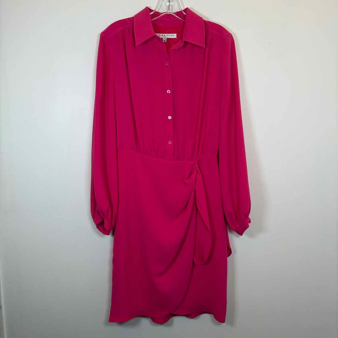 Pre-Owned Size 6/M Trina Turk Hot Pink Casual Dress