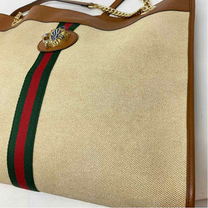 Pre-Owned Gucci Beige Canvas Designer Handbag