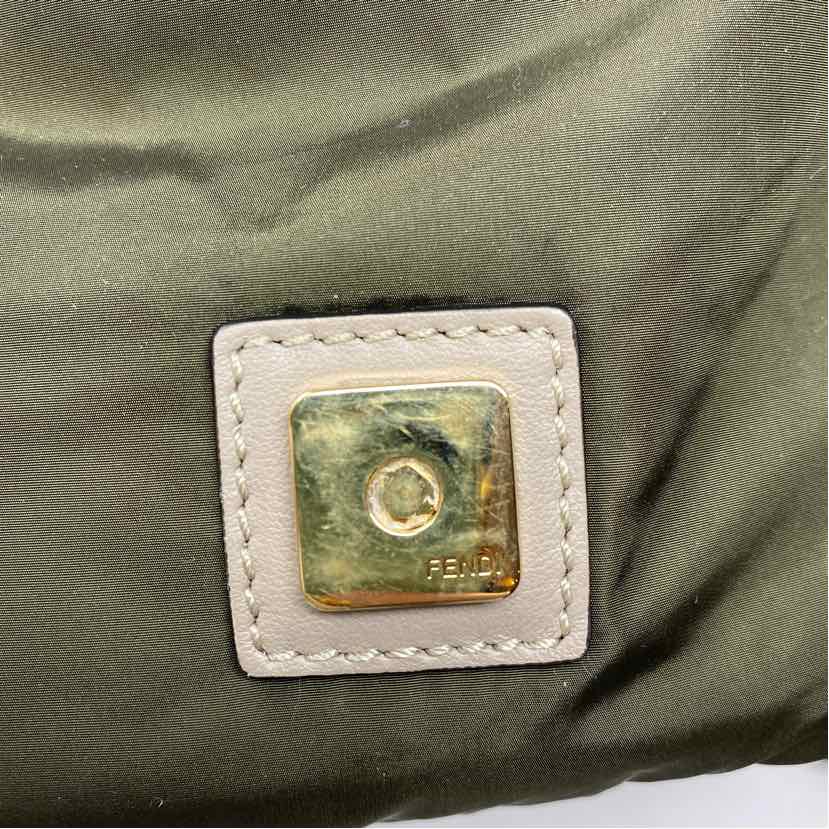 Pre-Owned Fendi Olive Nylon Designer Handbag