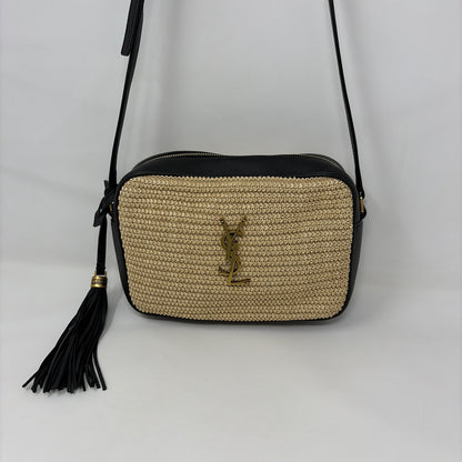 Pre-Owned Saint Laurent Tan Woven Designer Handbag