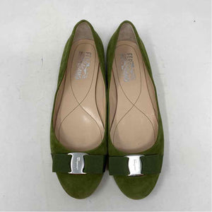 Pre-Owned Shoe Size 6.5 Ferragamo Green Flats