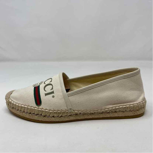 Pre-Owned Gucci Cream Fabric Shoe Size 8.5 Designer Shoes