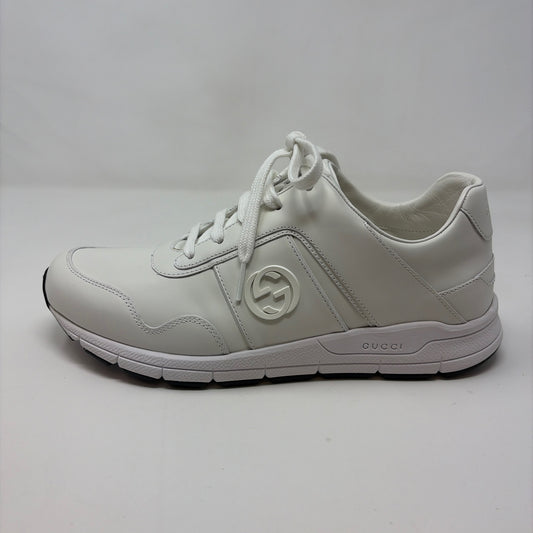 Pre-Owned Gucci White Leather Shoe Size 9 Designer Shoes