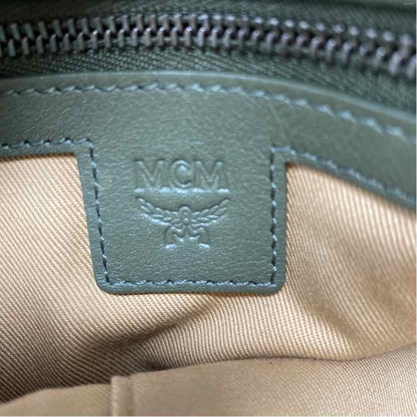 Pre-Owned MCM Olive Leather Designer Handbag