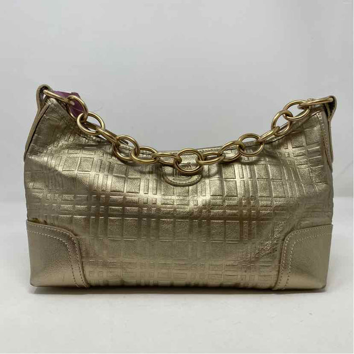 Pre-Owned Burberry Gold Leather Designer Handbag