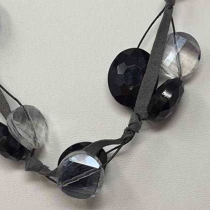 Pre-Owned Deborah Grivas Gray/Black Leather Necklace