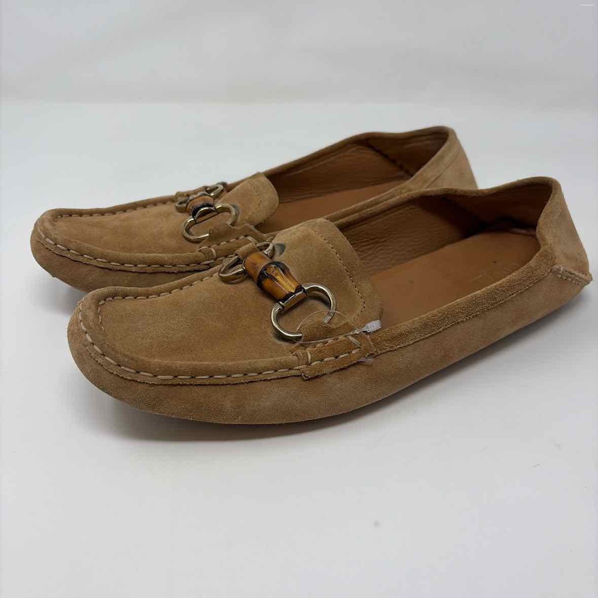 Pre-Owned Gucci Tan Suede Shoe Size 10 Designer Shoes
