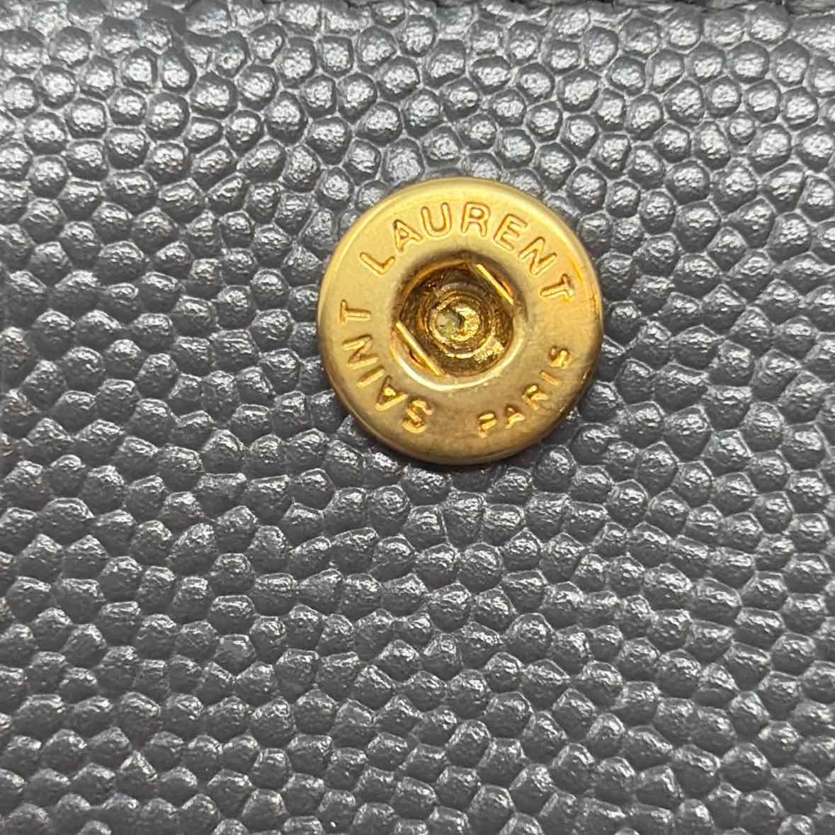 Pre-Owned Saint Laurent Grey Leather Designer Wallet