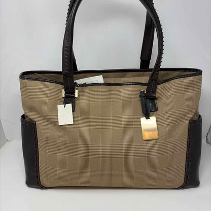 Pre-Owned Adrienne Vittadini Tan Print Fabric Handbag