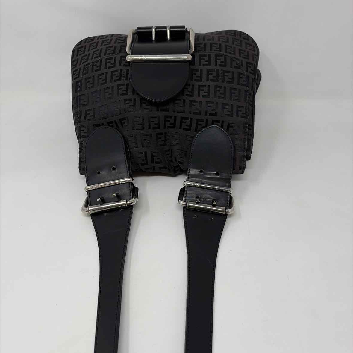 Pre-Owned Fendi Black Canvas Designer Handbag