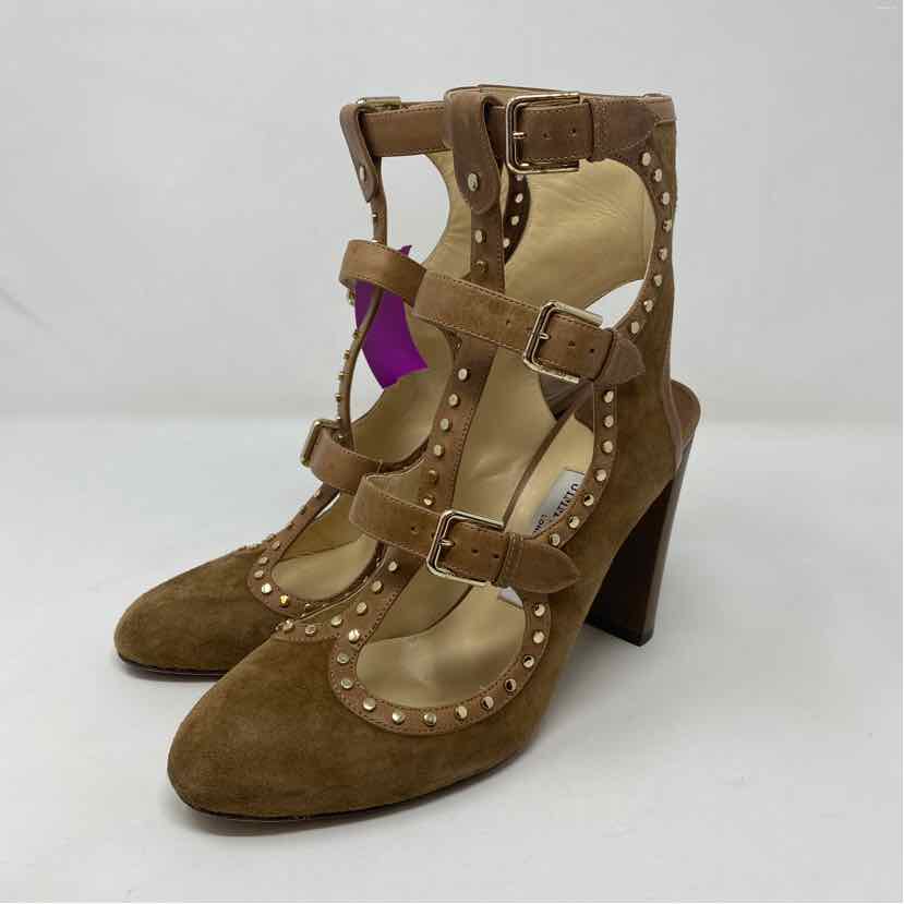 Pre-Owned Jimmy Choo Cognac Suede Shoe Size 8 Designer Shoes
