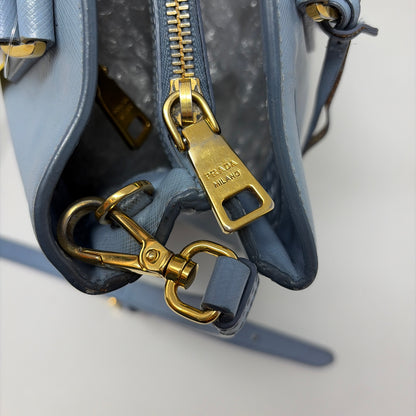 Pre-Owned Prada Light Blue Leather Designer Handbag