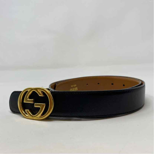 Pre-Owned Gucci Black/Brown Leather Designer Belt