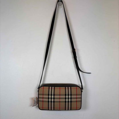 Pre-Owned Burberry Tan Multi Fabric Designer Handbag