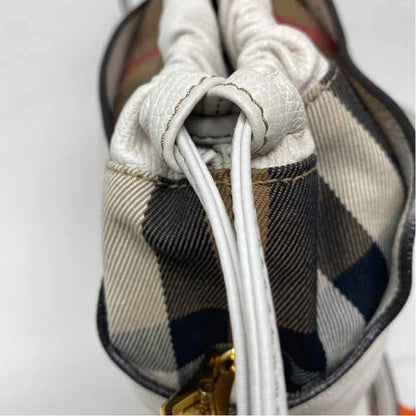 Pre-Owned Burberry White Leather Designer Handbag