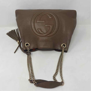 Pre-Owned Gucci Brown Leather Designer Handbag
