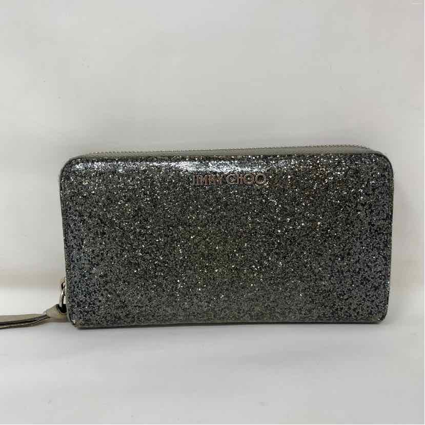 Pre-Owned Jimmy Choo Silver Multi Coated Canvas Designer Wallet