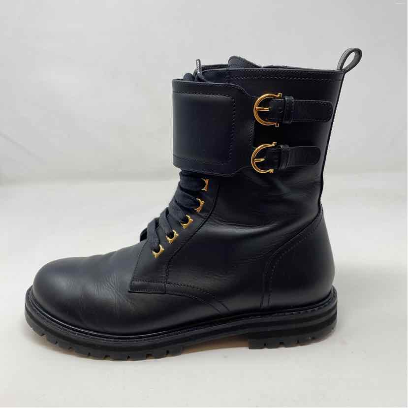 Pre-Owned Salvatore Ferragamo Black Leather Shoe Size 9 Designer Shoes