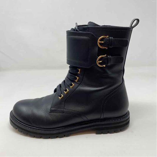 Pre-Owned Salvatore Ferragamo Black Leather Shoe Size 9 Designer Shoes