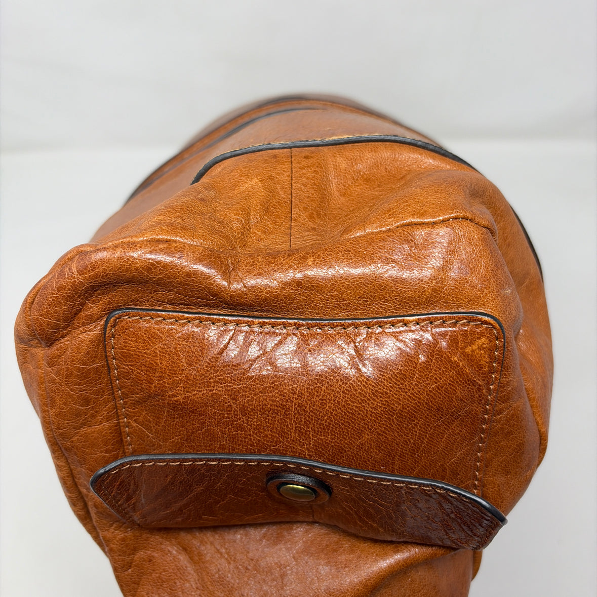 Pre-Owned Chloe Cognac Leather Designer Handbag