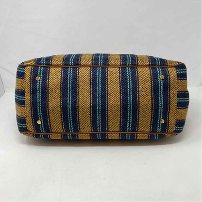 Pre-Owned Tory Burch blue stripe Fabric Handbag