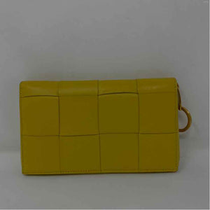 Pre-Owned Bottega Veneta Yellow Leather Designer Wallet