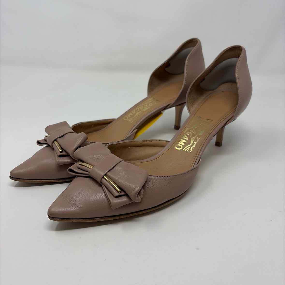 Pre-Owned Ferragamo Tan Leather Shoe Size 9 Designer Shoes