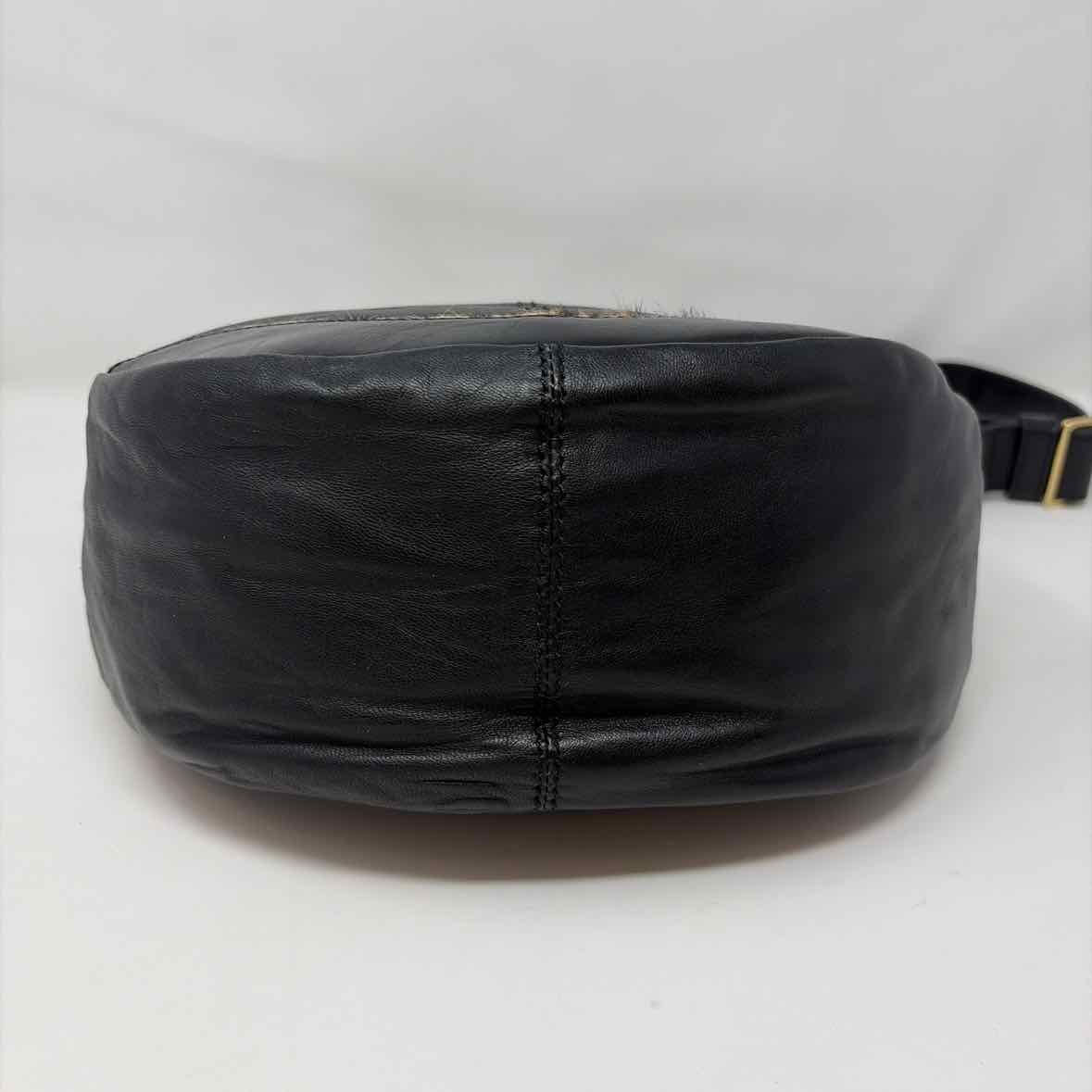 Pre-Owned Badgley Mischka Black Print Leather Handbag