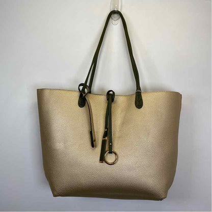 Boutique Olive/Gold faux leather Handbag