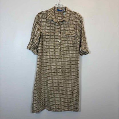Pre-Owned Size M J McLaughlin Brown Print Casual Dress