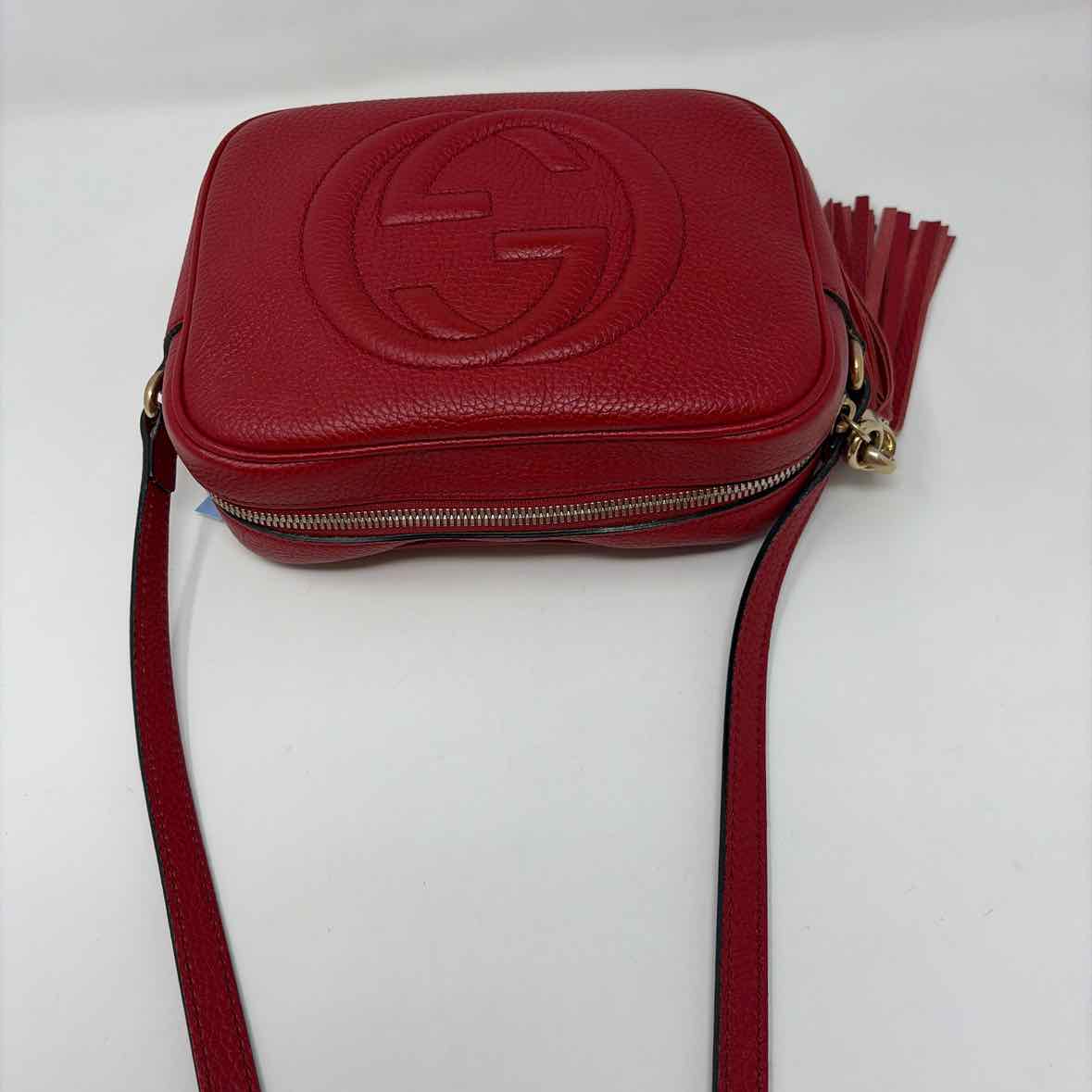 Pre-Owned Gucci Red Leather Designer Handbag