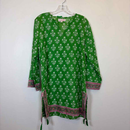 Pre-Owned Size L Mary Marshmallow Green Print Casual Dress